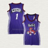 Camiseta Tracy McGrady NO 1 Mujer Toronto Raptors Violeta