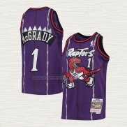 Camiseta Tracy Mcgrady NO 1 Nino Toronto Raptors Mitchell & Ness 1998-99 Violeta