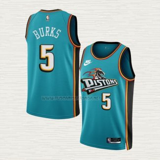 Camiseta Alec Burks NO 5 Detroit Pistons Classic 2022-23 Verde