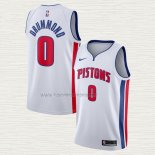 Camiseta Andre Drummond NO 0 Detroit Pistons Association Blanco