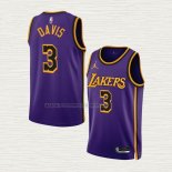 Camiseta Anthony Davis NO 3 Los Angeles Lakers Statement 2022-23 Violeta