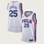 Camiseta Ben Simmons NO 25 Philadelphia 76ers Association Blanco