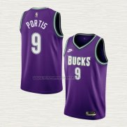 Camiseta Bobby Portis NO 9 Milwaukee Bucks Classic 2022-23 Violeta