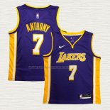 Camiseta Carmelo Anthony NO 7 Los Angeles Lakers Statement Violeta