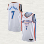 Camiseta Carmelo Anthony NO 7 Oklahoma City Thunder Association Blanco