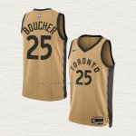 Camiseta Chris Boucher NO 25 Toronto Raptors Ciudad 2023-24 Oro