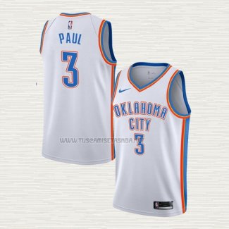 Camiseta Chris Paul NO 3 Oklahoma City Thunder Association Blanco