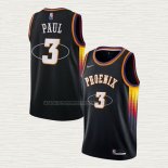 Camiseta Chris Paul NO 3 Phoenix Suns 75th Anniversary 2022 Negro