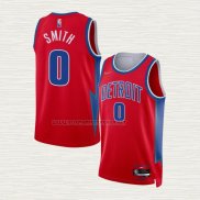 Camiseta Chris Smith NO 0 Detroit Pistons Ciudad 2021-22 Rojo
