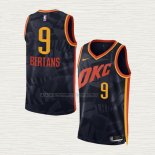 Camiseta Davis Bertans NO 9 Oklahoma City Thunder Ciudad 2023-24 Negro