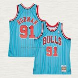 Camiseta Dennis Rodman NO 91 Chicago Bulls Mitchell & Ness 1995-96 Azul