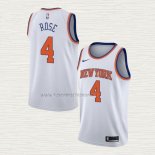 Camiseta Derrick Rose NO 4 New York Knicks Association Blanco