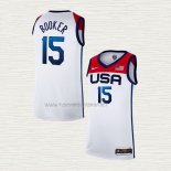 Camiseta Devin Booker NO 15 USA 2021 Blanco