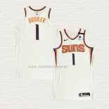 Camiseta Devin Booker NO 1 Phoenix Suns Association Autentico 2021 Blanco