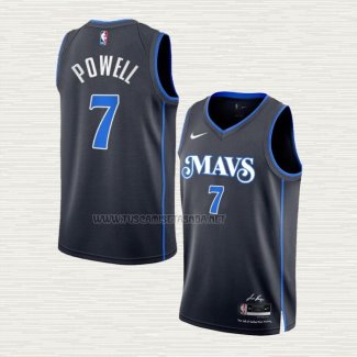 Camiseta Dwight Powell NO 7 Dallas Mavericks Ciudad 2023-24 Azul