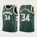 Camiseta Giannis Antetokounmpo NO 34 Nino Milwaukee Bucks 2017-18 Verde