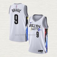 Camiseta Goran Dragic NO 9 Brooklyn Nets Ciudad 2022-23 Blanco
