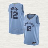 Camiseta Ja Morant NO 12 Memphis Grizzlies Statement 2020 Azul