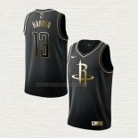 Camiseta James Harden NO 13 Houston Rockets Golden Edition Negro