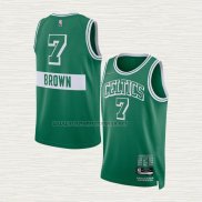 Camiseta Jaylen Brown NO 7 Boston Celtics Ciudad 2021-22 Verde