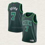 Camiseta Jaylen Brown NO 7 Boston Celtics Earned 2020-21 Verde