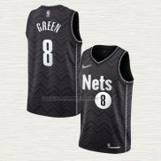 Camiseta Jeff Green NO 8 Brooklyn Nets Earned 2020-21 Negro