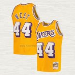 Camiseta Jerry West NO 44 Los Angeles Lakers Mitchell & Ness 1971-72 Amarillo