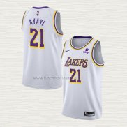 Camiseta Joel Ayayi NO 21 Los Angeles Lakers Association 2021-22 Blanco