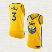 Camiseta Jordan Poole NO 3 Golden State Warriors Statement Autentico 2022 Oro