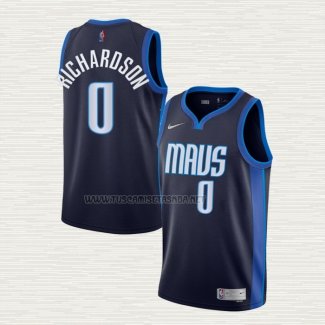 Camiseta Josh Richardson NO 0 Dallas Mavericks Earned 2020-21 Azul