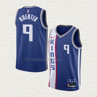 Camiseta Kevin Huerter NO 9 Sacramento Kings Ciudad 2023-24 Azul