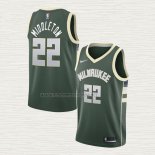 Camiseta Khris Middleton NO 22 Milwaukee Bucks Icon Verde