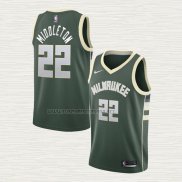 Camiseta Khris Middleton NO 22 Milwaukee Bucks Icon Verde