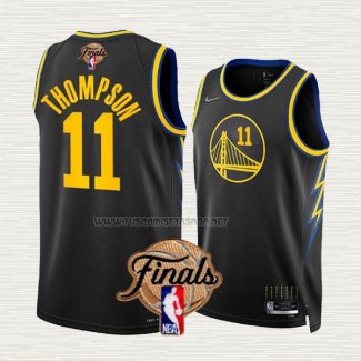 Camiseta Klay Thompson NO 11 Golden State Warriors Ciudad 2022 NBA Finals Negro