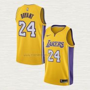 Camiseta Kobe Bryant NO 24 Los Angeles Lakers Icon 2017-18 Amarillo