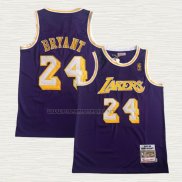 Camiseta Kobe Bryant NO 24 Los Angeles Lakers Mitchell & Ness 2007-08 Violeta