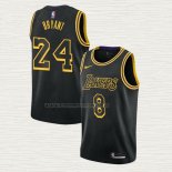 Camiseta Kobe Bryant NO 8 24 Los Angeles Lakers Black Mamba Negro