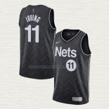 Camiseta Kyrie Irving NO 11 Brooklyn Nets Earned 2020-21 Negro