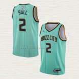 Camiseta LaMelo Ball NO 2 Charlotte Hornets Ciudad 2020-21 Verde