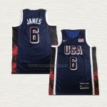Camiseta LeBron James NO 6 USA 2024 Juegos Olimpicos Azul