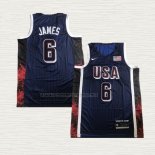Camiseta LeBron James NO 6 USA 2024 Juegos Olimpicos Azul