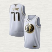 Camiseta Luka Doncic NO 77 Dallas Mavericks Golden Edition Blanco