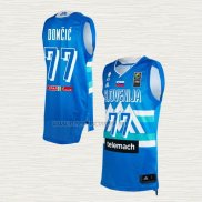 Camiseta Luka Doncic NO 77 Slovenia Tokyo 2021 Azul