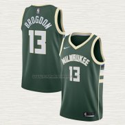 Camiseta Malcolm Brogdon NO 13 Milwaukee Bucks Icon Verde