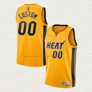 Camiseta Miami Heat Personalizada Earned 2020-21 Oro