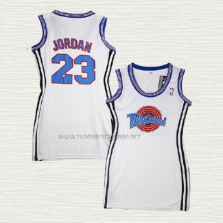 Camiseta Michael Jordan NO 23 Mujer Tune Squad Blanco