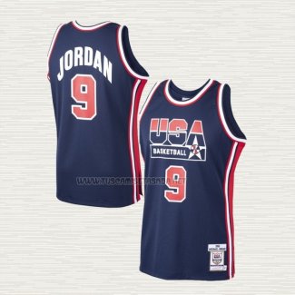 Camiseta Michael Jordan NO 9 USA 1992 Azul