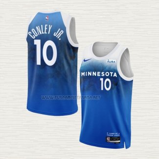 Camiseta Mike Conley JR. NO 10 Minnesota Timberwolves Ciudad 2023-24 Azul