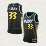 Camiseta Myles Turner NO 33 Indiana Pacers Ciudad 2023-24 Negro