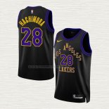 Camiseta Rui Hachimura NO 28 Los Angeles Lakers Ciudad 2023-24 Negro